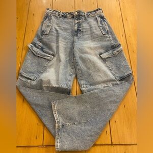 Women’s Barrel Baggy Cargo Jeans Medium Stone Blue New* Waist 34, Length 31 VBRT